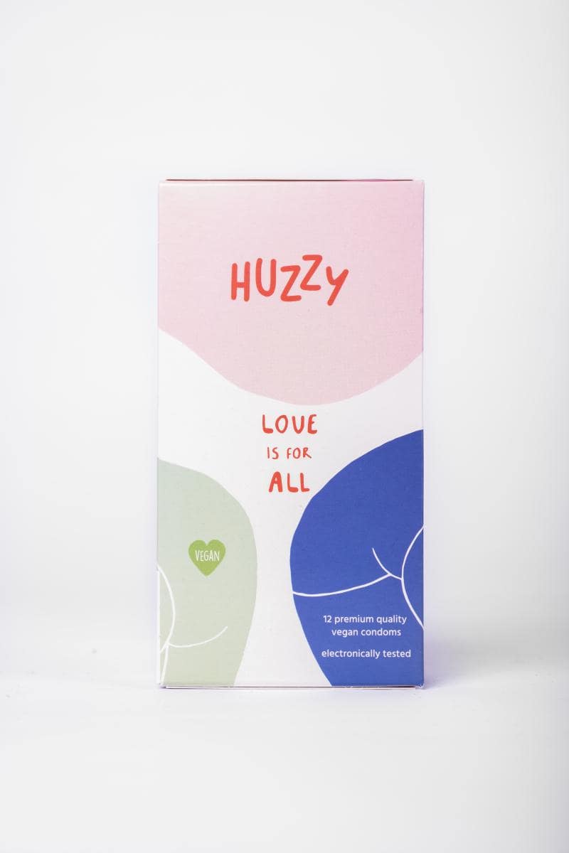 Huzzy - Vegane Kondome (12er Pack) | aus 100% veganem Latex