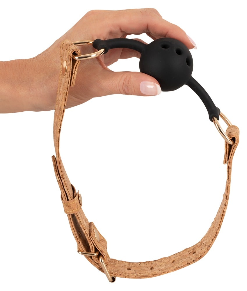 Vegan Fetish Knebel "Ball Gag" aus natürlichem Kork | mit Knebel aus Silikon