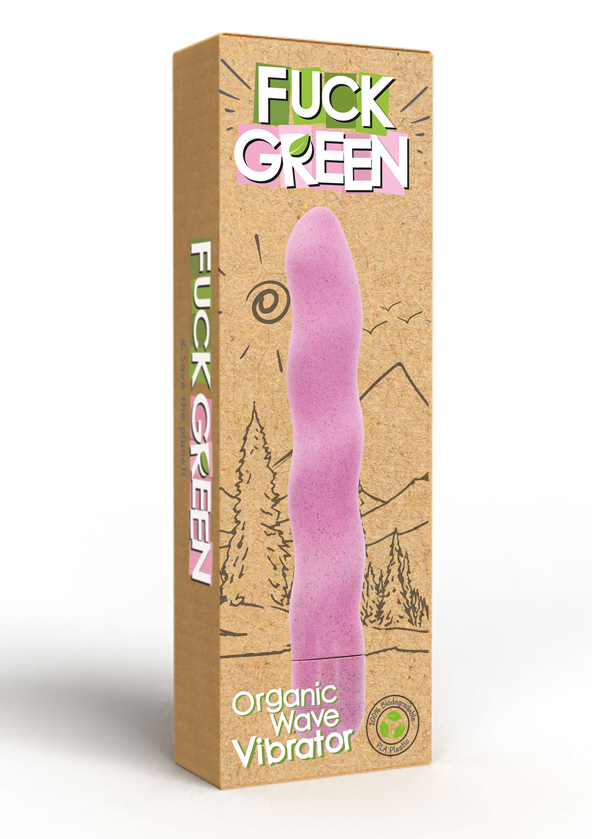Fuck Green Organic Wave Vibrator rosa | Verpackung
