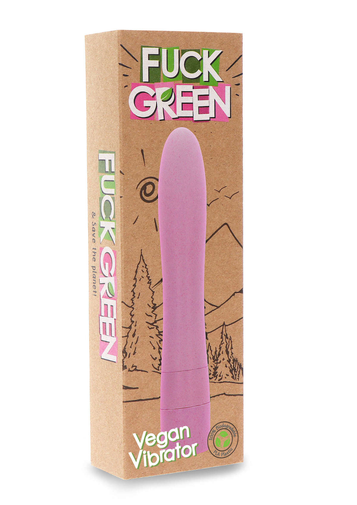 Fuck Green Vegan Vibrator rosa | Verpackung