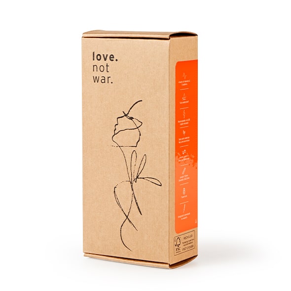 Love not War Rabbitvibrator "LASKA" orange | Verpackung Love not War Rabbitvibrator "LASKA" orange | Verpackung